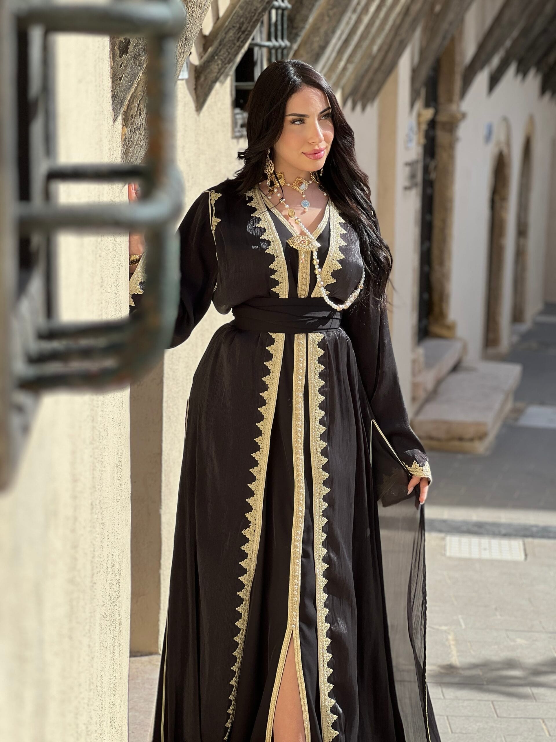 Caftan organza noir